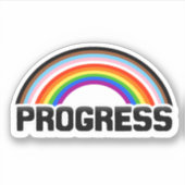 Progress Pride Regenboogsticker Sticker (Voorkant)