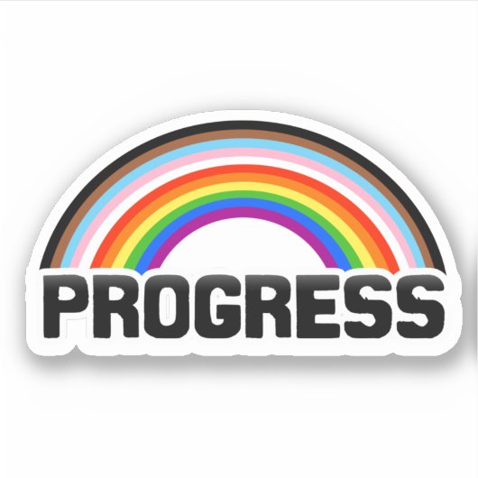 Progress Pride Regenboogsticker Sticker (Voorkant)