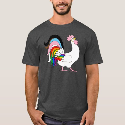 Progress Pride Rooster T-shirt (Voorkant)