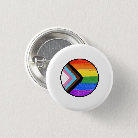 Progress Pride Strepen Geschilderde Knoop Ronde Button 3,2 Cm (Voorkant /achterkant)