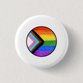 Progress Pride Strepen Geschilderde Knoop Ronde Button 3,2 Cm (Voorkant)