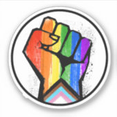 Progress Pride Verzetscirkelsticker Sticker (Voorkant)