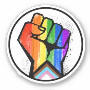 Progress Pride Verzetscirkelsticker Sticker