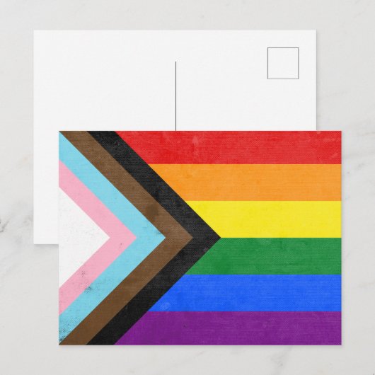 Progress Pride-vlag Briefkaart (Voorkant / Achterkant)
