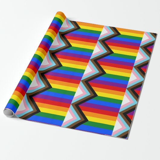 Progress Pride-vlag LGBTQ+ Cadeaupapier (Uitgerold)