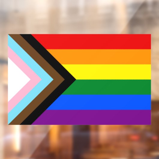 Progress Pride-vlag LGBTQ+ Raamsticker (Vel 2)