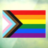 Progress Pride-vlag LGBTQ+ Raamsticker (Vel 3)