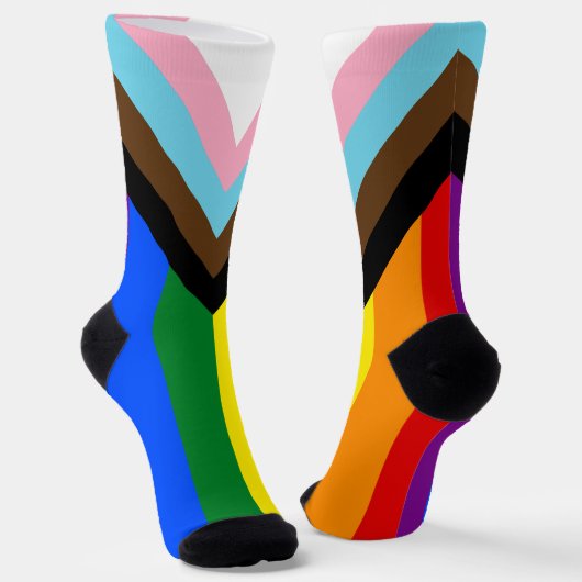 Progress Pride-vlag LGBTQ+ Sokken (Gebogen)