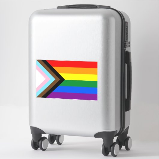 Progress Pride Vlag LGBTQ+ Sticker (Koffer)