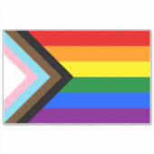 Progress Pride Vlag LGBTQ+ Sticker (Voorkant)