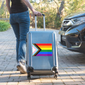 Progress Pride Vlag LGBTQ+ Sticker (Koffer Insitu)