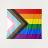 Progress Pride-vlag LGBTQ+ Wandkleed (Voorkant (horizontaal))