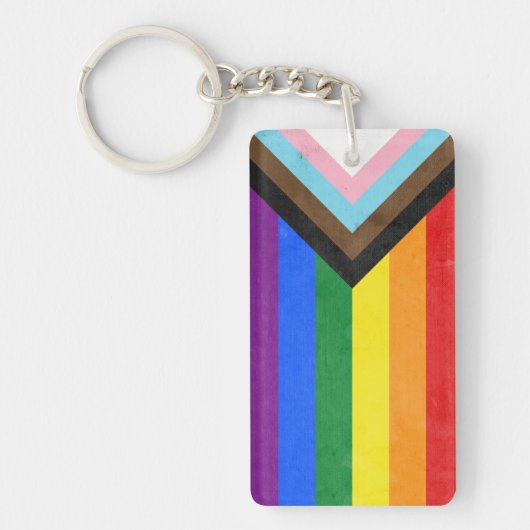 Progress Pride-vlag Sleutelhanger (Voorkant)