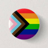 Progress Pride-vlaggenbadge Ronde Button 3,2 Cm (Voorkant)