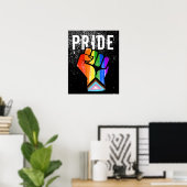 Progress Pride Vuist Poster (Thuiskantoor)