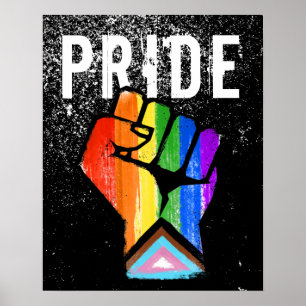 Progress Pride Vuist Poster