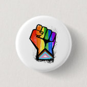 Progress Pride Vuist Ronde Button 3,2 Cm (Voorkant)