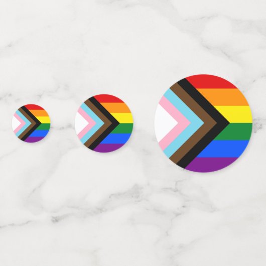 Progress Rainbow Flag Confetti, feest, LGBTQ Confetti (Voorkanten)