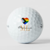 Progress Rainbow Flag Golf Balls Monogramed LGBTQ Golfballen (Voorkant)