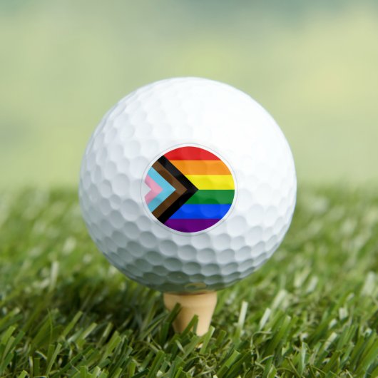 Progress Rainbow Flag Golf Balls, Pride, LGBTQ Golfballen (Insitu Shirt)