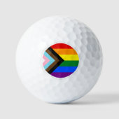 Progress Rainbow Flag Golf Balls, Pride, LGBTQ Golfballen (Voorkant)