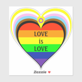 Progress Rainbow Pride Heart Sticker
