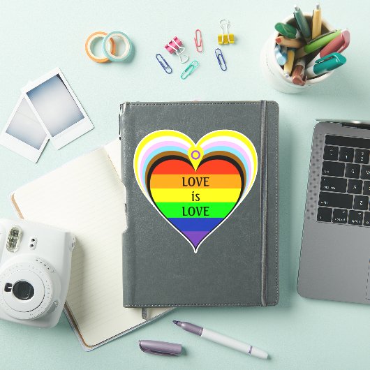 Progress Rainbow Pride Heart Sticker (iPad Cover)