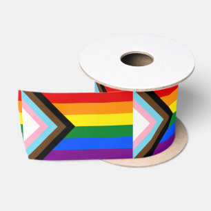 Progress Regenboogvlag lint, LGBTQ & Pride vlag Satijnen Lint