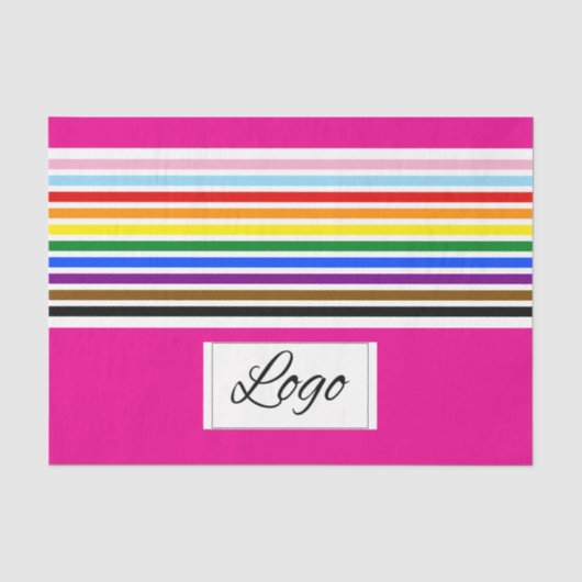 Progress Stripes Roze Zakelijke Logo Sjabloon Tissuepapier (Voorkant)