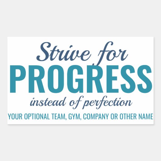 PROGRESS versus PERFECTIE (of Jouw tekst) stickers (Voorkant)