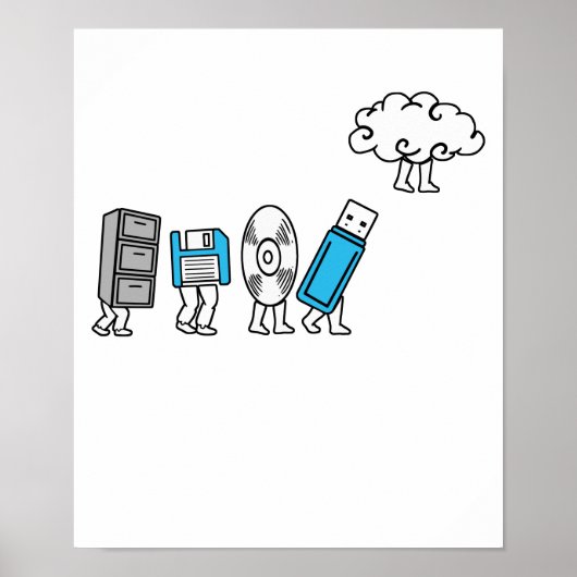 Progressie van de evolutie van gegevensopslag voor poster (Voorkant)