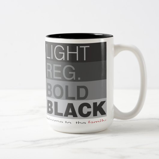 progressie zonder familie tweekleurige koffiemok (Rechts)