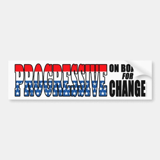 Progressief aan boord voor verandering bumpersticker (Voorkant)