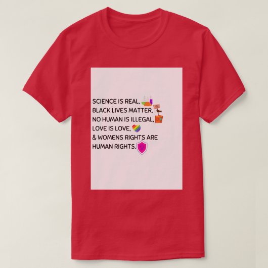 Progressief Art Science BLM LGBT feminisme T-shirt (Design voorkant)