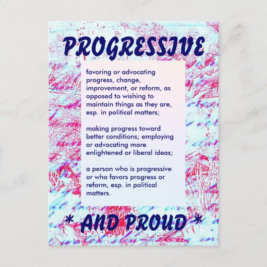 PROGRESSIEF briefkaart (Voorkant)