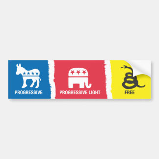 Progressief, progressief, licht, vrij bumpersticker
