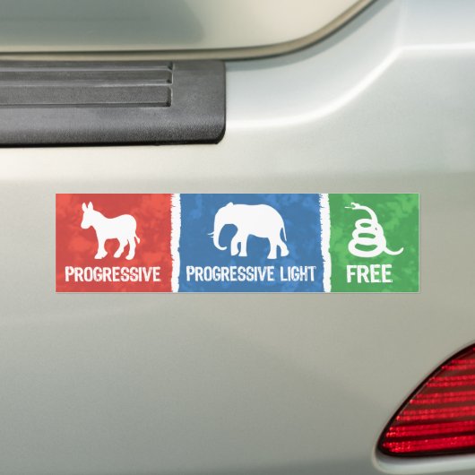 Progressief, progressief licht, vrij - neem 3 bumpersticker (Op auto)