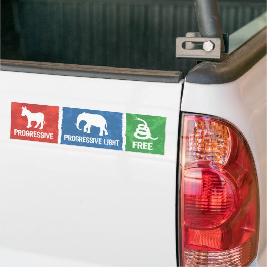 Progressief, progressief licht, vrij - neem 3 bumpersticker (Op Truck)