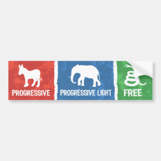 Progressief, progressief licht, vrij - neem 3 bumpersticker