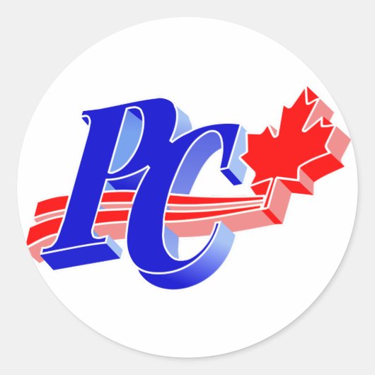 Progressieve Conservatieve Oude Partij Logo Ronde Sticker (Voorkant)