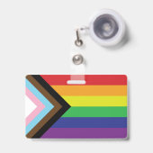 Progressieve LGBTQIA-vlag Badge (Voorzijde met uittrekbare clip)