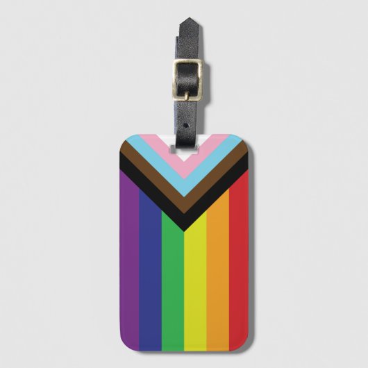 Progressieve LGBTQIA-vlag Bagagelabel (Voorkant (verticaal))