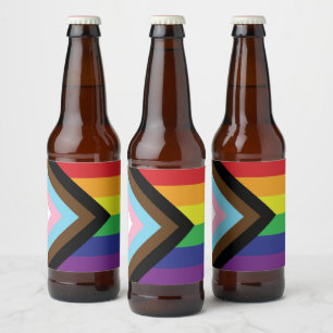 Progressieve LGBTQIA-vlag Bier Etiket