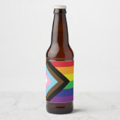 Progressieve LGBTQIA-vlag Bier Etiket (Voorkant)