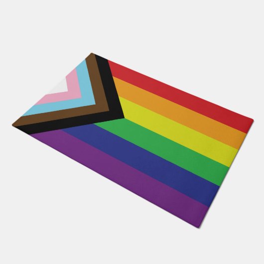 Progressieve LGBTQIA-vlag Deurmat (Schuin)
