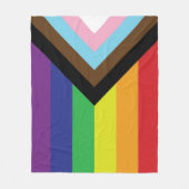 Progressieve LGBTQIA-vlag Fleece Deken (Voorkant)