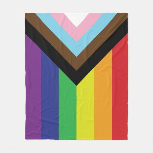 Progressieve LGBTQIA-vlag Fleece Deken (Voorkant)