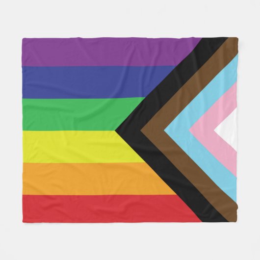 Progressieve LGBTQIA-vlag Fleece Deken (Voorkant (Horizontaal))