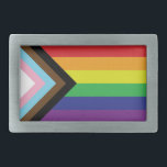 Progressieve LGBTQIA-vlag Gesp<br><div class="desc">Kleur: Pewter Draag uw zelfexpressie met deze aangepaste rechthoekige gordelsluiting. Uw afbeelding is volledig, levendig gekleurd en is afgewerkt met een UV-bestendige en waterdichte coating en zal de komende jaren prachtig tegen deze gepolijst zilvergordel blijven staan. Deze gordelsluiting komt in een zwarte viltzak terecht die perfect is voor het geven....</div>