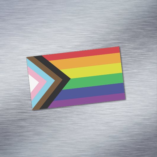 Progressieve LGBTQIA-vlag Magnetisch Visitekaartje (Voorbeeld)